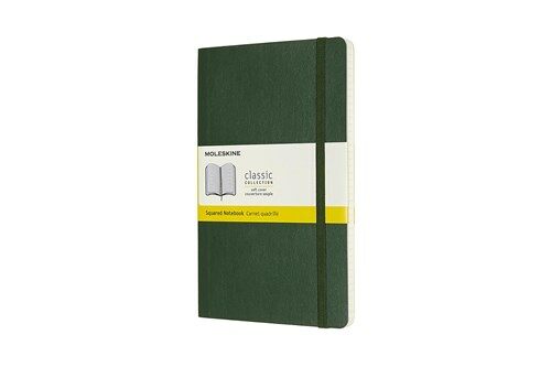 Moleskine Notebook, Large, Squared, Myrtle Green, Soft Cover (5 X 8.25) (Hardcover)