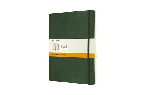 Moleskine Notebook, Extra Large, Ruled, Myrtle Green, Soft Cover (7.5 X 9.75) (Hardcover)
