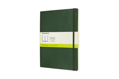 Moleskine Notebook, Extra Large, Plain, Myrtle Green, Soft Cover (7.5 X 9.75) (Hardcover)