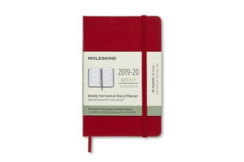Moleskine 2019-20 Weekly Horizontal Planner, 18m, Pocket, Scarlet Red, Hard Cover (3.5 X 5.5) (Other)