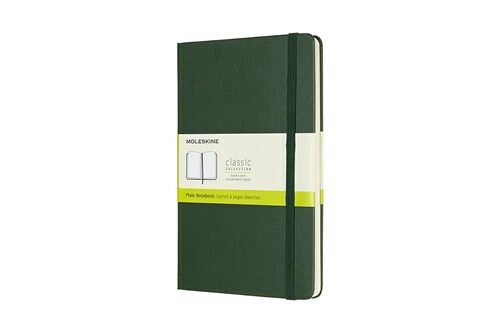 Moleskine Notebook, Large, Plain, Myrtle Green, Hard (5 X 8.25) (Hardcover)