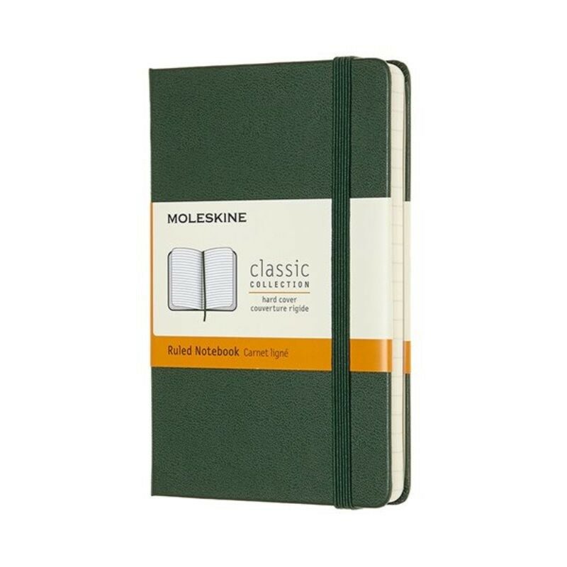 Moleskine Notebook, Pocket, Ruled, Myrtle Green, Hard Cover (3.5 X 5.5) (Hardcover)