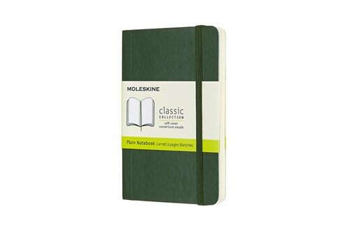 Moleskine Notebook, Pocket, Plain, Myrtle Green, Soft Cover (3.5 X 5.5) (Hardcover)