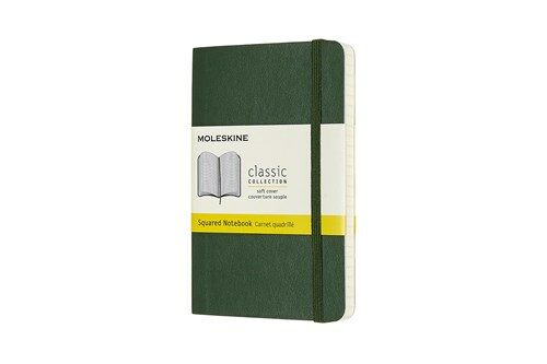 Moleskine Notebook, Pocket, Squared, Myrtle Green, Soft Cover (3.5 X 5.5) (Hardcover)