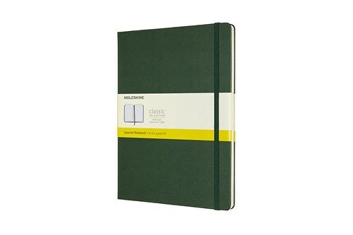 Moleskine Notebook, Extra Large, Squared, Myrtle, Green, Hard Cover (7.5 X 9.75) (Hardcover)