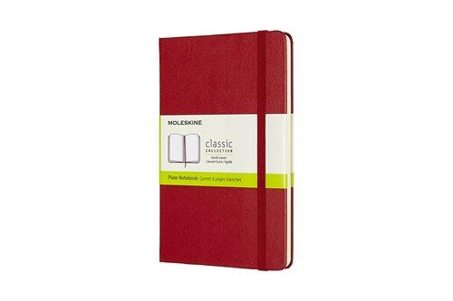 Moleskine Notebook, Medium, Plain, Scarlet Red, Hard Cover (4.5 X 7) (Hardcover)