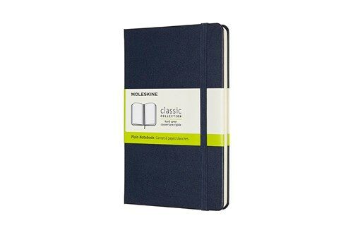 Moleskine Notebook, Medium, Plain, Sapphire Blue, Hard Cover (4.5 X 7) (Hardcover)