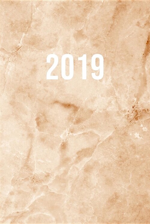 2019: Jan - Dez Wochenplaner - 365 Tage Terminkalender Mit Uhrzeit - 1 Tag Auf 1 Seite, Ca. A5 - Brauner Marmor (Paperback)