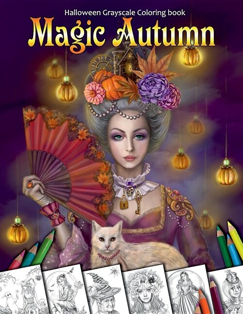 Magic Autumn. Halloween Grayscale Coloring Book: Coloring Book for Adults (Paperback)