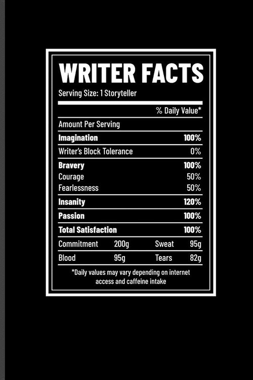 Writer Facts: Writing Journal Notebook (Paperback)
