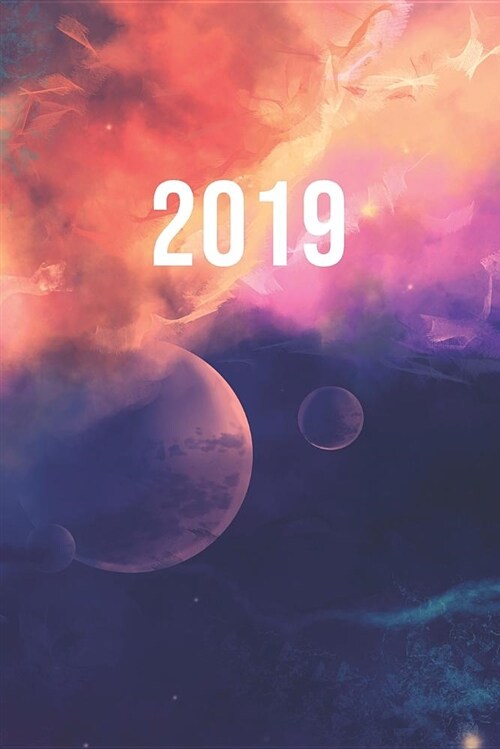 2019: Jan - Dez Wochenplaner - 365 Tage Terminkalender Mit Uhrzeit - 1 Tag Auf 1 Seite, Ca. A5 - Abgespaced (Paperback)