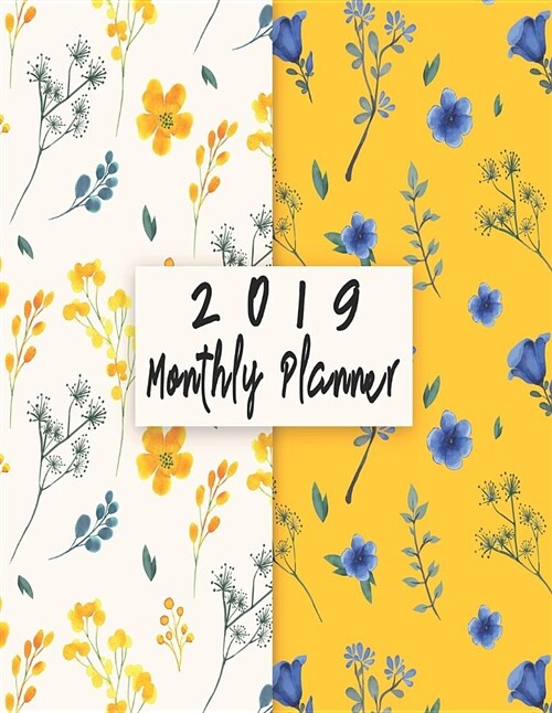 2019 Monthly Planner: Schedule Organizer Beautiful Bicycle Panda Watercolor Background Cover Monthly and Weekly Calendar to Do List Top Goal (Paperback)