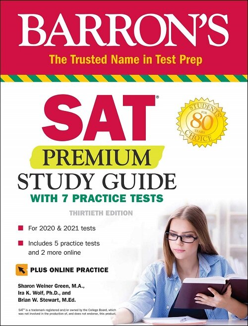SAT Premium Study Guide with 7 Practice Tests (Paperback, 30)