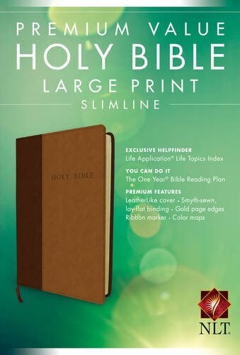 Premium Value Large Print Slimline Bible-NLT (Imitation Leather)