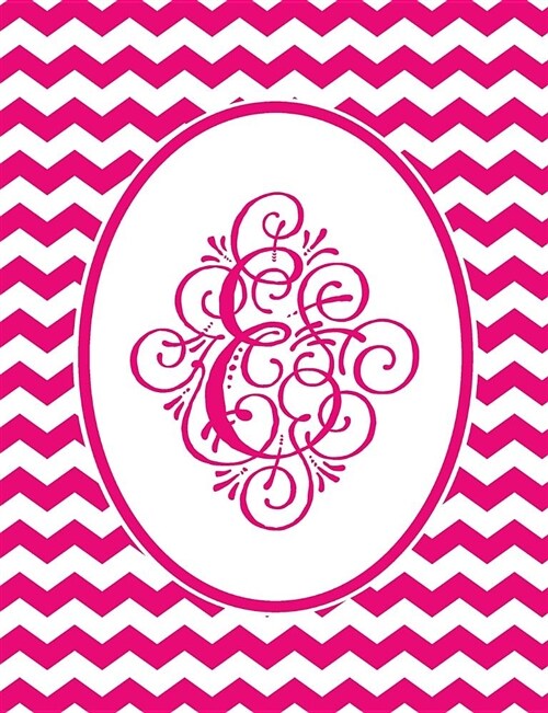 Journal: E Monogram Pink and White Chevron Notebook (Paperback)