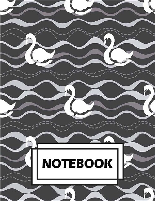 Notebook: White Swan Pattern: Journal Diary, Lined pages (Composition Notebook Journal) (8.5 x 11) (Paperback)