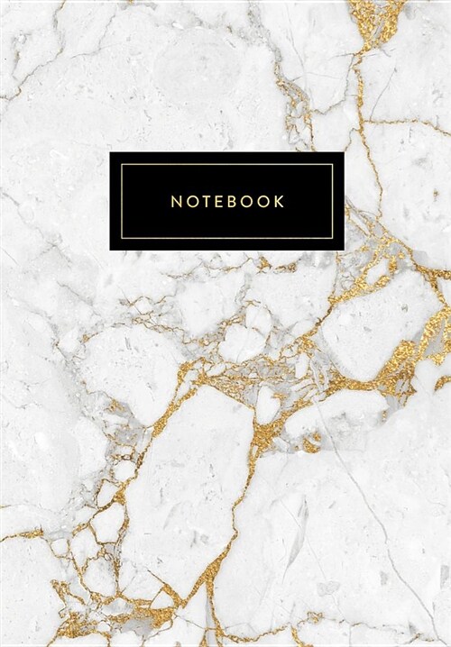 Notebook: White Marble and Shiney Gold Journal 120 Pages - B5 Size (Paperback)