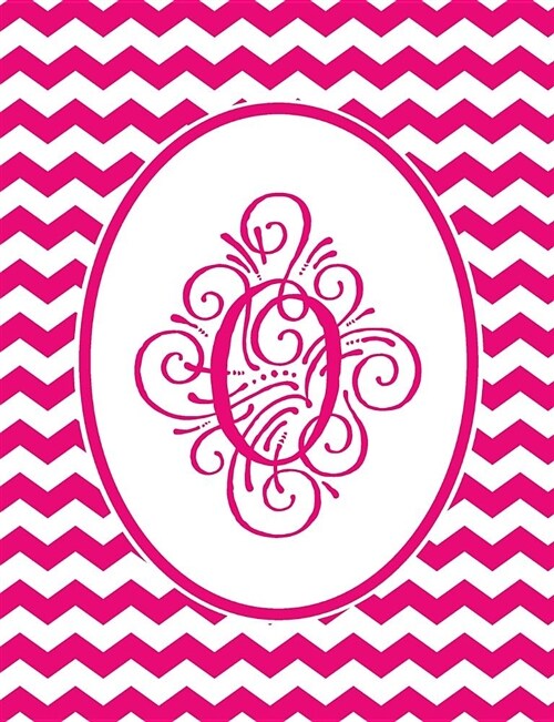 Journal: O Monogram Pink and White Chevron Notebook (Paperback)