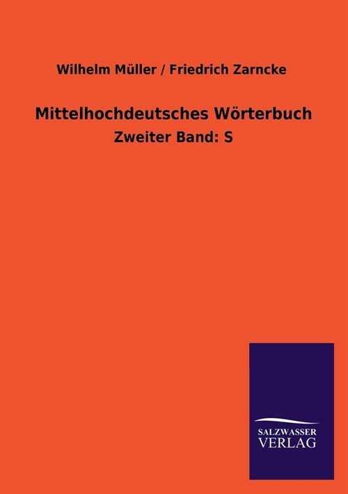 Mittelhochdeutsches Worterbuch (Paperback)