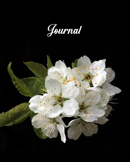 Journal: Blank Lined Notebook 8x10 White Flower Blossom Bloom (Paperback)