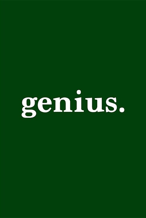 Genius. Journal White on Green Design (Paperback)