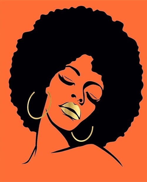 Black Magic Girl: Afro Orange Blank Notebooks and Journals (7.5 X 9.25) 200 Pages for Boys, Kids, Girls, Teens, Notebook, Drawing Book ( (Paperback)