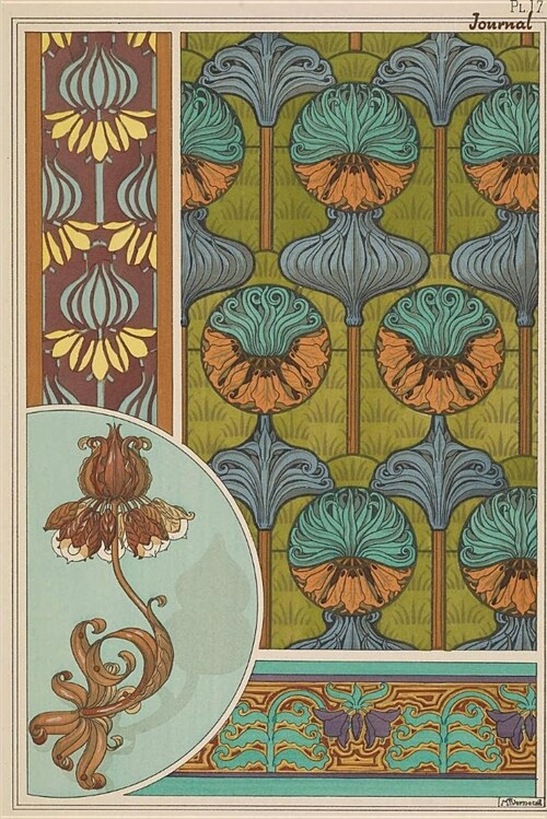 Journal: Crown Imperial Art Nouveau Dot Grid Journal (Paperback)