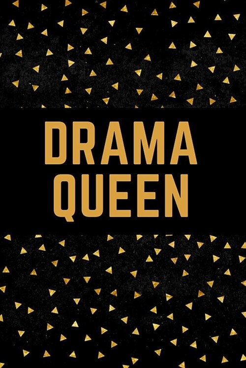 Drama Queen: Superlative Notebook College Rule Journal Black Gold Confetti (Paperback)