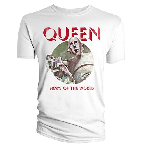 Queen - News Of The World 공식 브라바도 티셔츠 (M 사이즈/남녀공용)