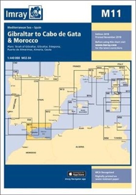 Imray Chart M11 : Gibraltar to Cabo de Gata and Morocco (Paperback, New ed)