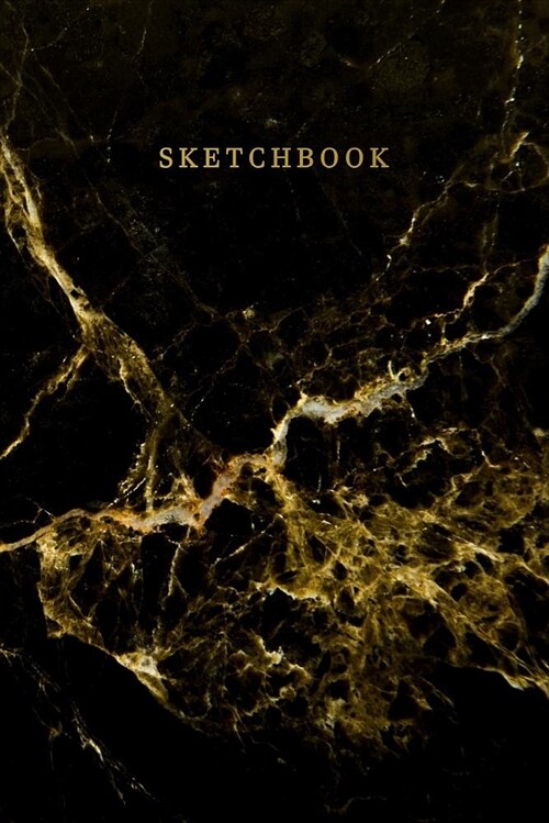 Sketchbook: Marble + Gold Blank Notebook 110 Pages Unruled Journal for Drawing Doodling Journaling Writing Notes 8.5 X 11 Glossy S (Paperback)