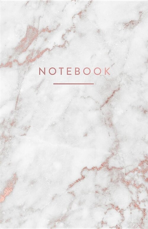 Notebook: White and Gold Marble with Rose Gold Lettering 5.5 X 8.5 - A5 Size (Paperback)