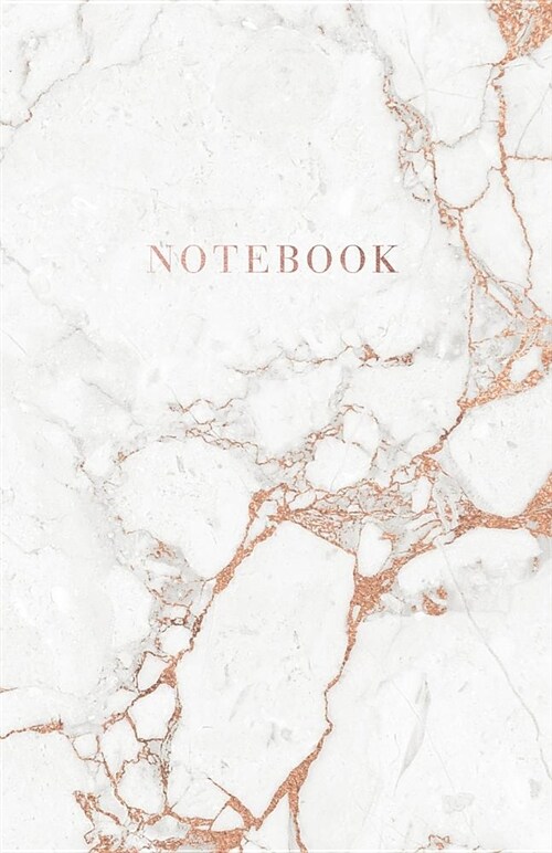 Notebook: Beautiful Marble and Gold with Roe Gold Lettering 5.5 X 8.5 - A5 Size (Paperback)
