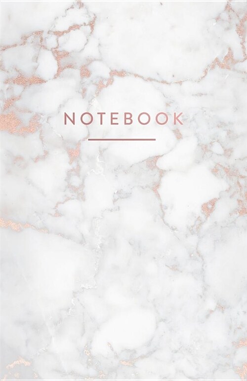 Notebook: Trendy White Marble and Rose Gold 5.5 X 8.5 - A5 Size (Paperback)