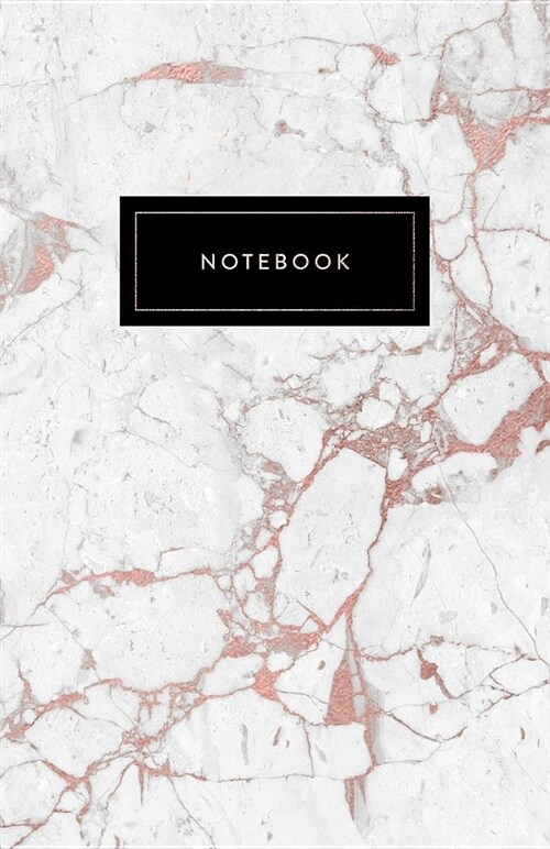 Notebook: Beautiful White Marble with Rose Gold Inlay 5.5 X 8.5 - A5 Size (Paperback)