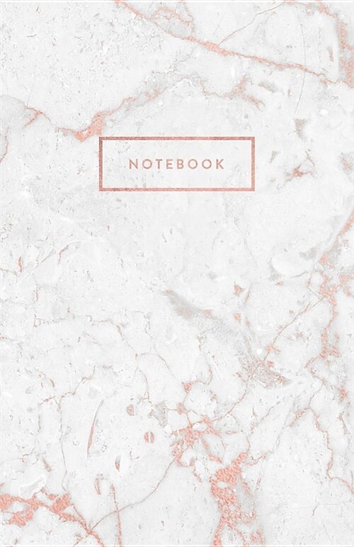 Notebook: Marble and Rose Gold with Rose Gold Title Block 5.5 X 8.5 - A5 Size (Paperback)