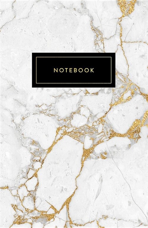 Notebook: Trendy Marble and Shiny Gold 5.5 X 8.5 - A5 Size (Paperback)