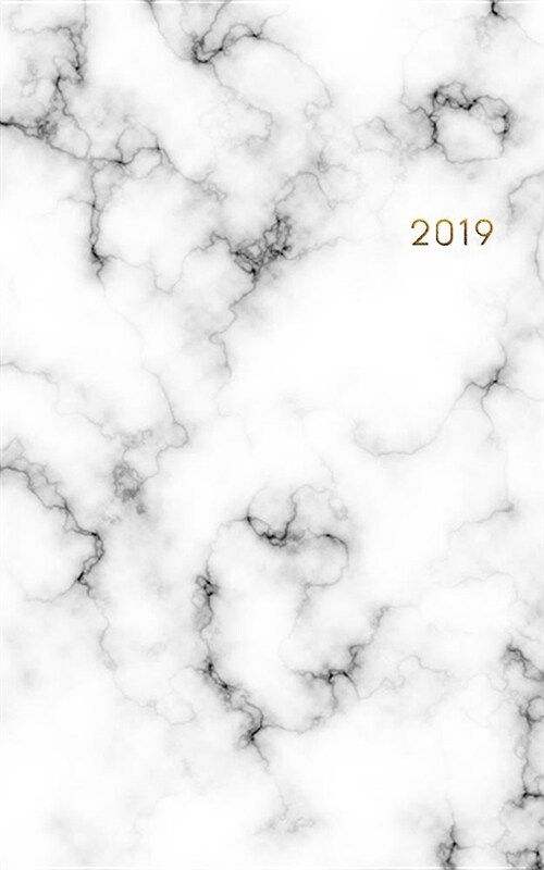 2019: Weekly Planner 2019 Calendar Organizer Agenda (January to December) White Marble (Paperback)