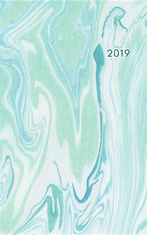 2019: Weekly Pocket Planner 2019 Calendar Organizer Agenda (January to December) Teal Green Marble (Paperback)