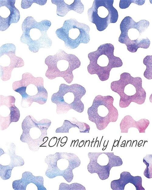 2019 Monthly Planner: Violet Star 12 Months 365 Days Calendar Schedule, Appointment, Agenda, Meeting (Paperback)