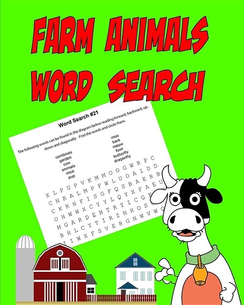Farm Animals Word Search: Farm Animals and Other Things on the Farm. Word Search Puzzle (Paperback)