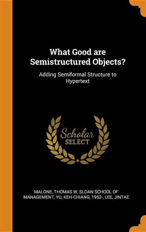 What Good Are Semistructured Objects?: Adding Semiformal Structure to Hypertext (Hardcover)