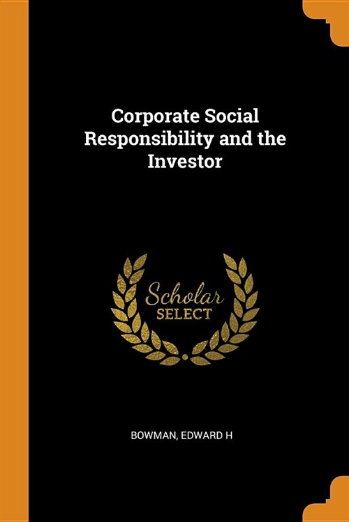 Corporate Social Responsibility and the Investor (Paperback)