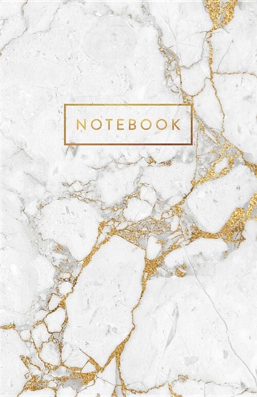 Notebook: Marble and Gold Sparkle 5.5 X 8.5 - A5 Size (Paperback)