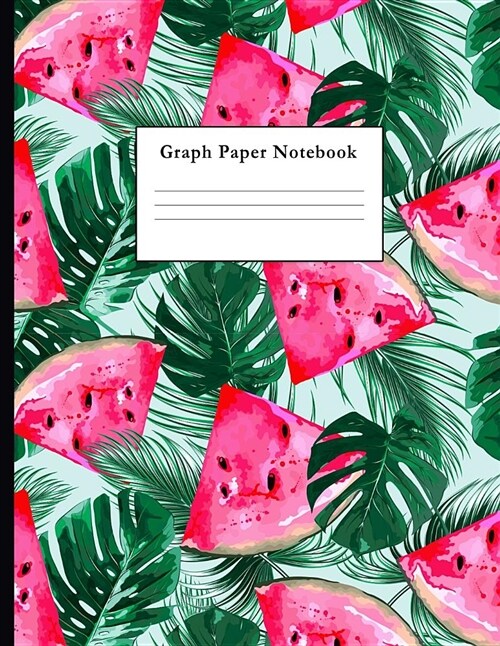 Graph Paper Notebook: Watercolor Watermelons Pattern Quad Ruled 4 X 4 (.25 (Paperback)