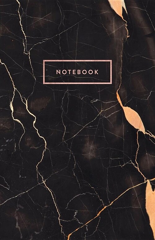Notebook: Black Marble and Rose Gold 5.5 X 8.5 - A5 Size (Paperback)