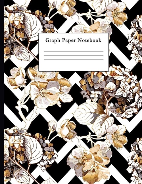 Graph Paper Notebook: Monochrome Floral Design Quad Ruled 5 X 5 (.20 (Paperback)