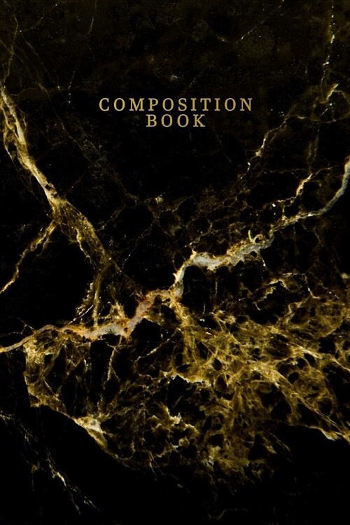Composition Book: Marble + Gold Wide Lined Small Notebook 110-Page Blank Large Wide Ruled Journal for Jotting Doodling Journaling Writin (Paperback)