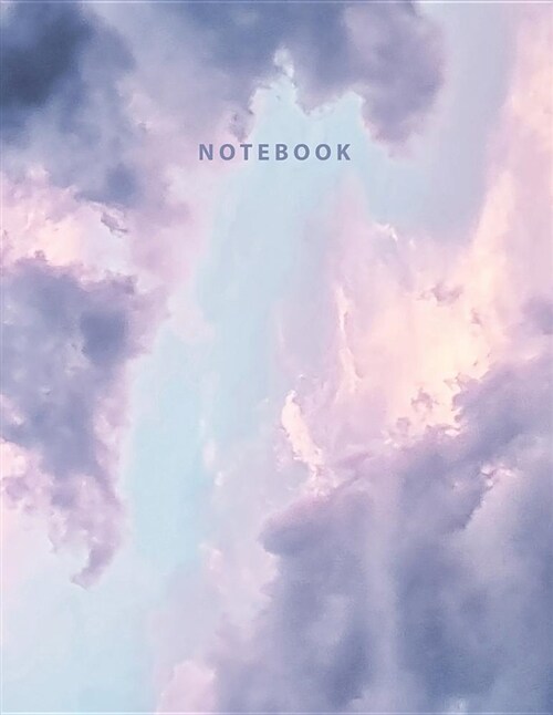 Notebook: Beautiful Clouds Marble Pink Blue with Gold Lettering - 150 College-Ruled Lined Pages 8.5 X 11 (Paperback)