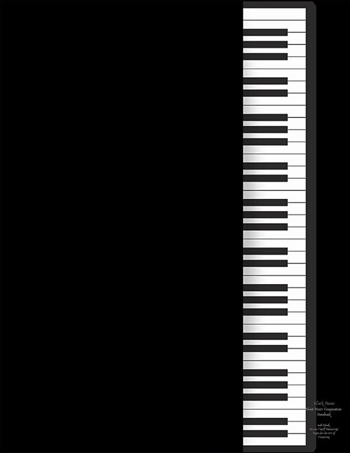 Black Piano Sheet Music Composition Notebook with Blank Staves / Staff Manuscript Paper for the Art of Composing: Twelve Plain Horizontal Lines Journa (Paperback)